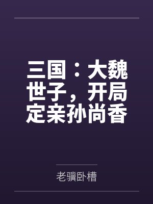 三国:大魏世子,开局定亲孙尚香 三国:大魏世子,开局定亲孙尚香