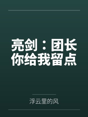 亮剑:团长你给我留点 亮剑:团长你给我留点
