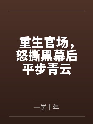 重生官场,怒撕黑幕后平步青云 重生官场,怒撕黑幕后平步青云